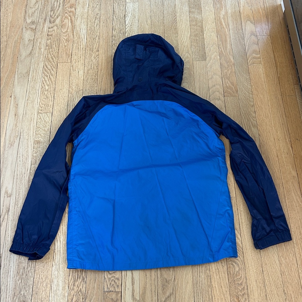 REI COOP Two-Tone Blue Hooded rain Jacket size large (14-16) - Picture 12 of 12